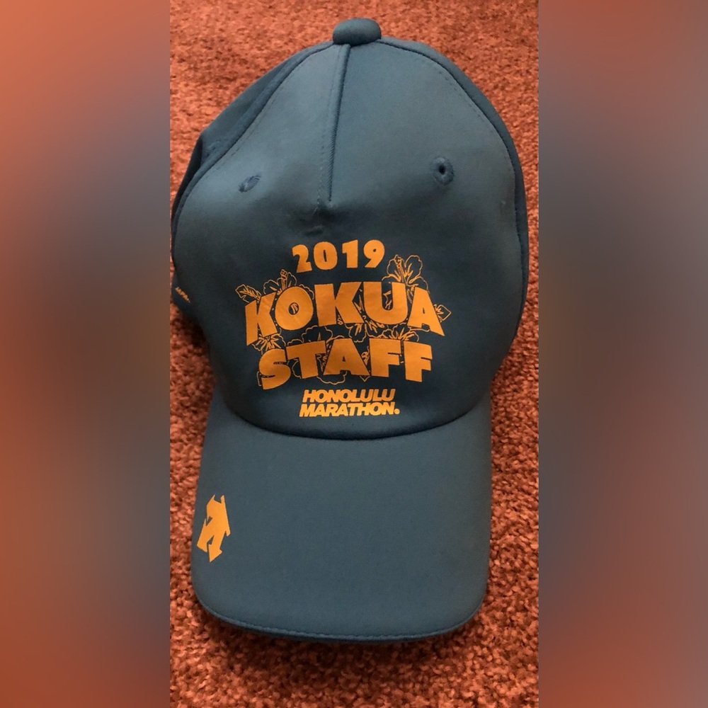 2019 Honolulu Marathan Hat Blue Kokua Staff Blue Adjustable Hat Adult Fit Hat